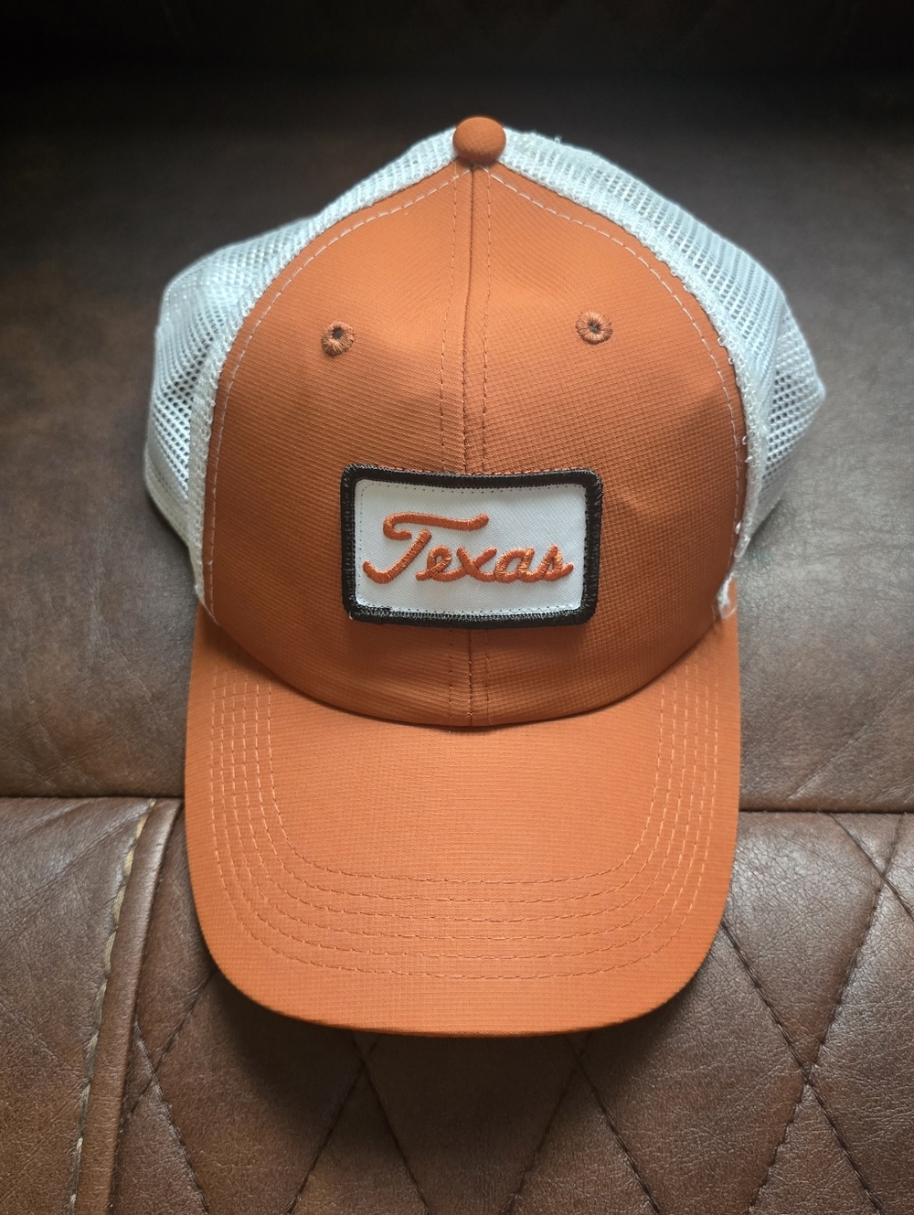 Texas Orange & White Trucker Hat - Texas Patch
